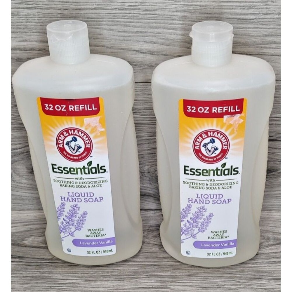 Lot of 2 Arm & HAMMER Essentials Hands Soap Planetary Lavender Vanilla 32 Fl Oz